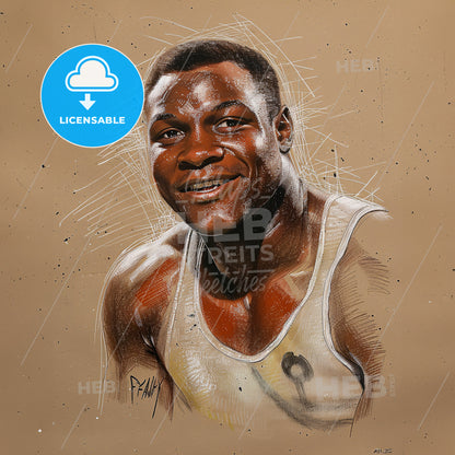 Joe Frazier, 1944 - 2011, American heavyweight boxer - A Man In A Tank Top