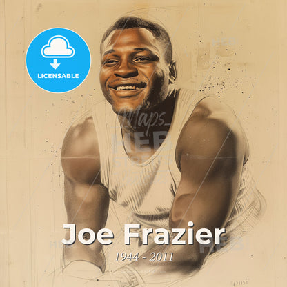 Joe Frazier, 1944 - 2011, American heavyweight boxer - A Man Smiling For The Camera Print Template