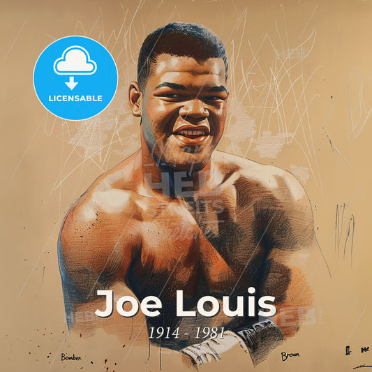 Joe Louis, 1914 - 1981, American boxer - A Painting Of A Man Print Template