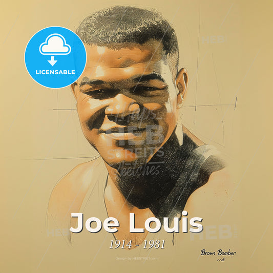 Joe Louis, 1914 - 1981, American boxer - A Portrait Of A Man Print Template