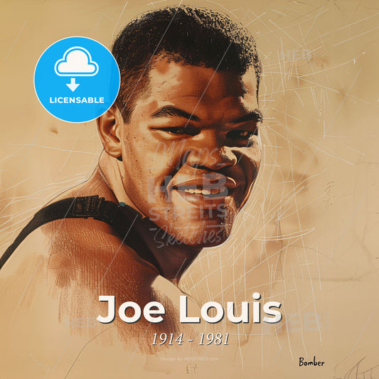 Joe Louis, 1914 - 1981, American boxer - A Man Smiling With A Spider Web Print Template