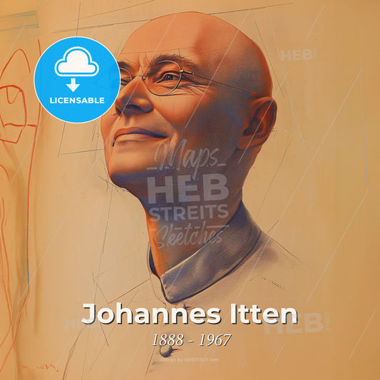 Johannes Itten, 1888 - 1967, Swiss-German painter and theorist - A Drawing Of A Man Print Template