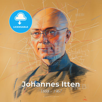 Johannes Itten, 1888 - 1967, Swiss-German painter and theorist - A Man Wearing Glasses And A Green Shirt Print Template