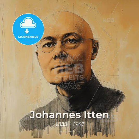 Johannes Itten, 1888 - 1967, Swiss-German painter and theorist - A Drawing Of A Man Print Template