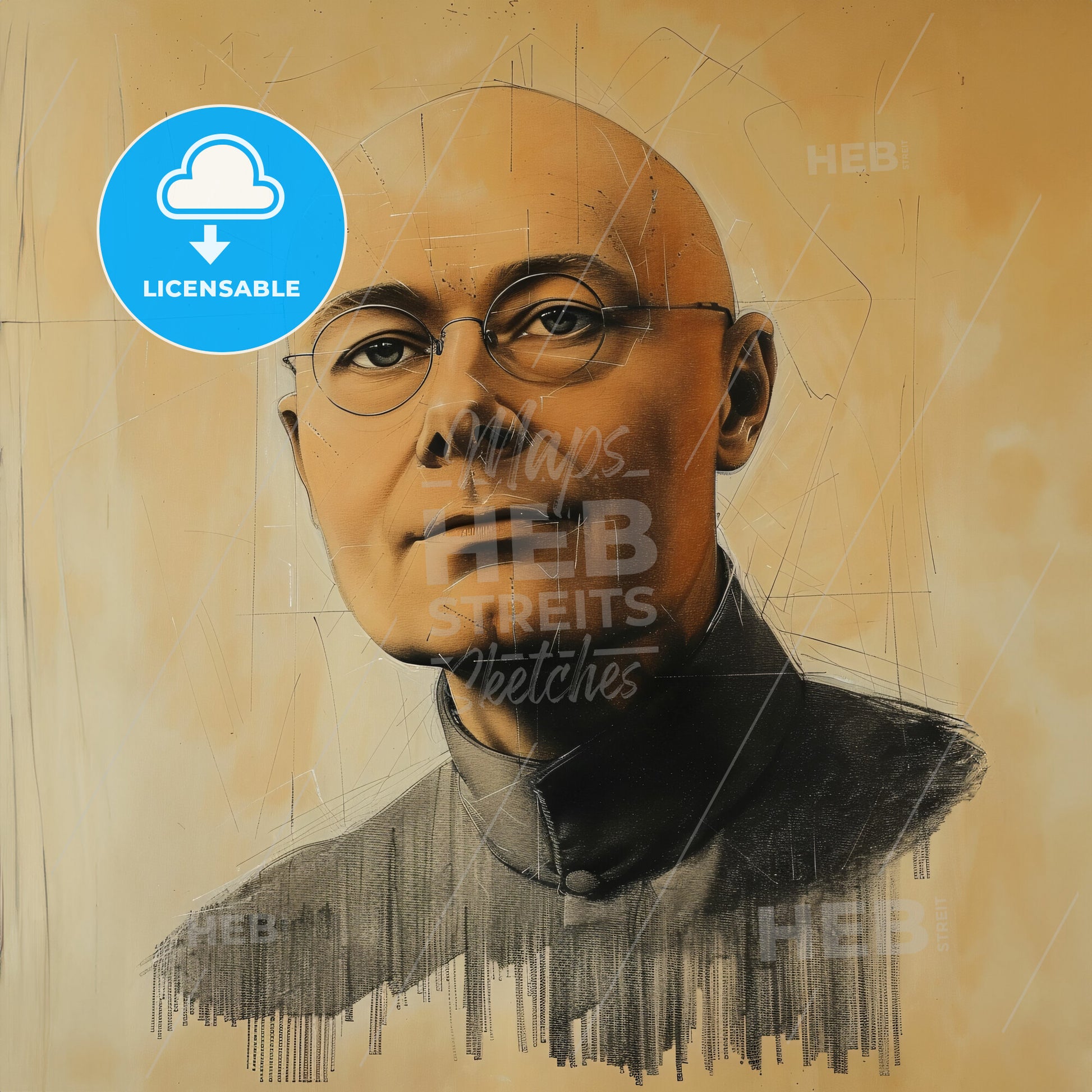 Johannes Itten, 1888 - 1967, Swiss-German painter and theorist - A Drawing Of A Man