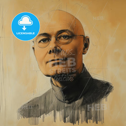 Johannes Itten, 1888 - 1967, Swiss-German painter and theorist - A Drawing Of A Man