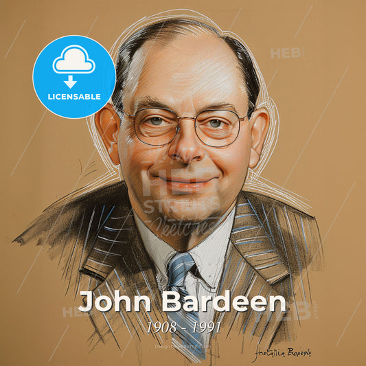 John Bardeen, 1908 - 1991, American physicist - A Man Wearing Glasses And A Suit Print Template