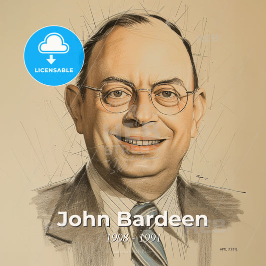 John Bardeen, 1908 - 1991, American physicist - A Man Wearing Glasses And A Suit Print Template
