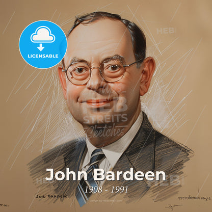 John Bardeen, 1908 - 1991, American physicist - A Man Wearing Glasses And A Suit Print Template
