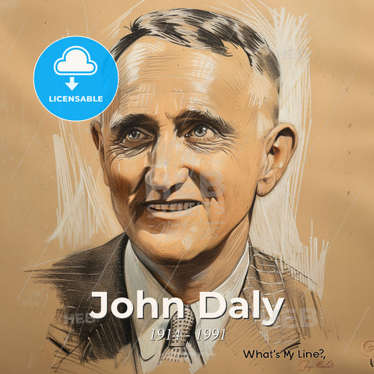 John Daly, 1914 - 1991, American TV show host - A Drawing Of A Man Print Template