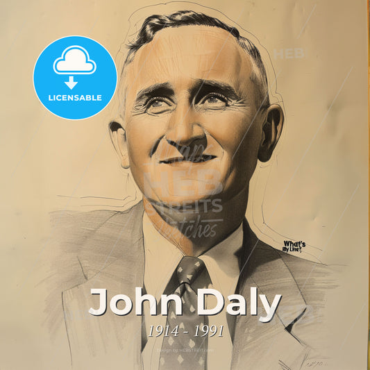 John Daly, 1914 - 1991, American TV show host - A Drawing Of A Man Print Template