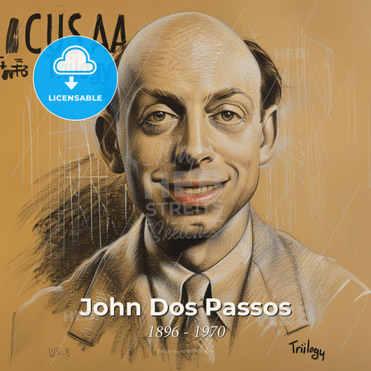 John Dos Passos, 1896 - 1970, American writer - A Drawing Of A Man Print Template