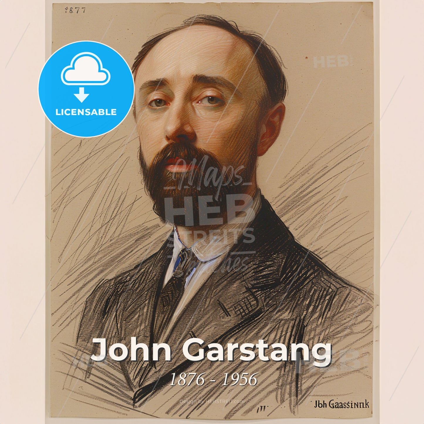 John Garstang, 1876 - 1956, British archaeologist - A Man With A Beard Print Template