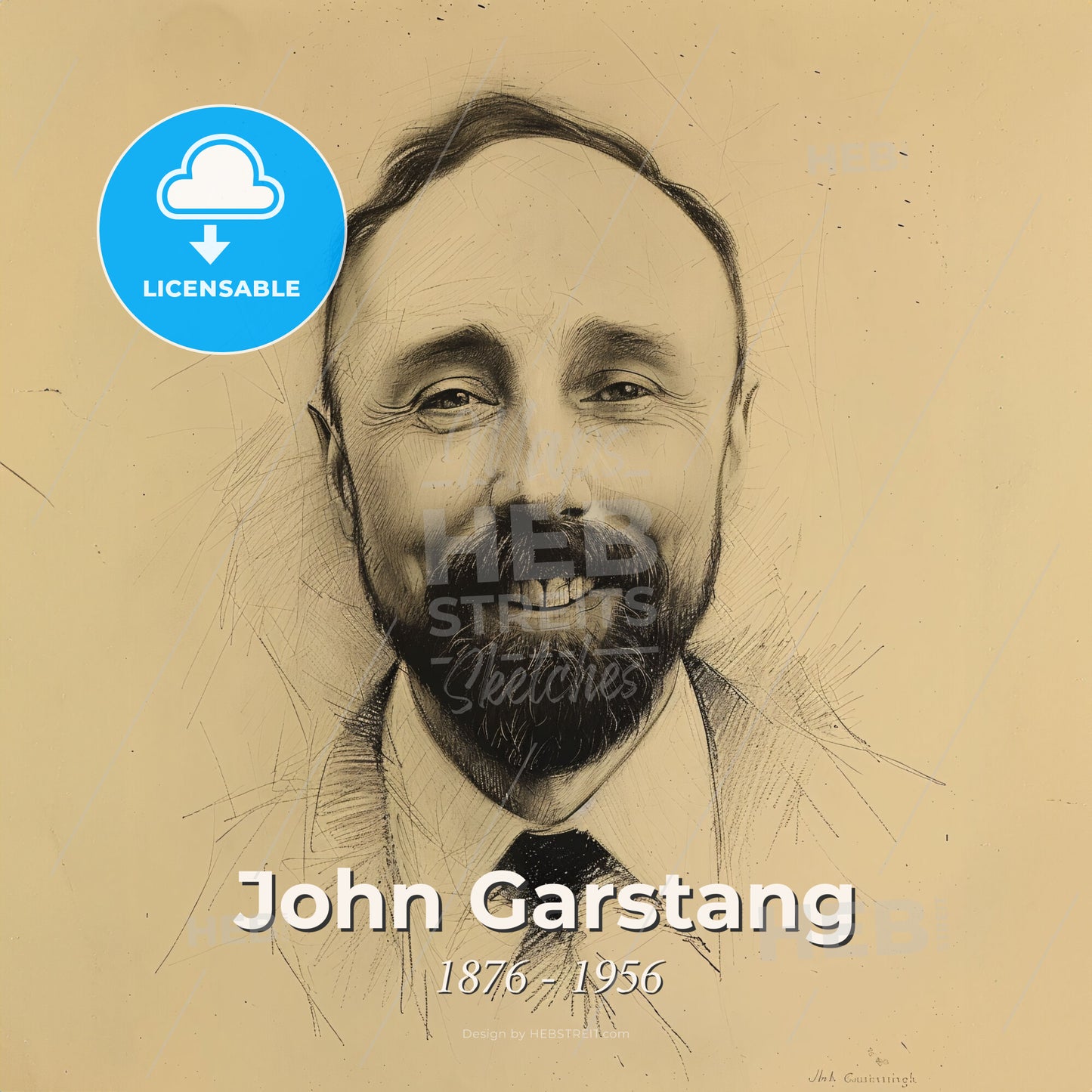 John Garstang, 1876 - 1956, British archaeologist - A Man Smiling At The Camera Print Template