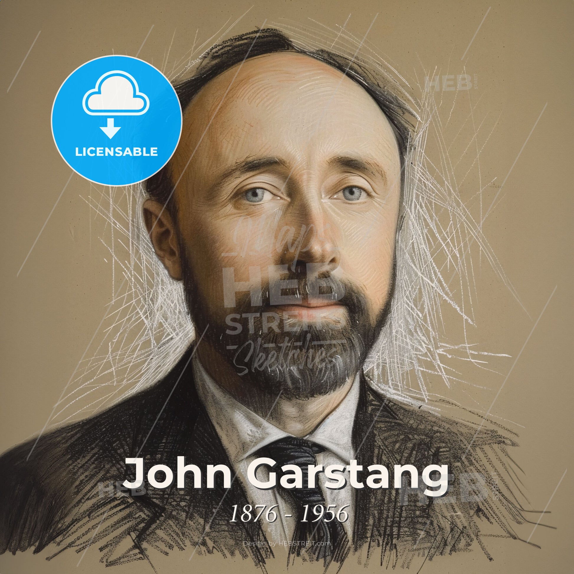 John Garstang, 1876 - 1956, British archaeologist - A Man With A Beard And Mustache Wearing A Suit And Tie Print Template