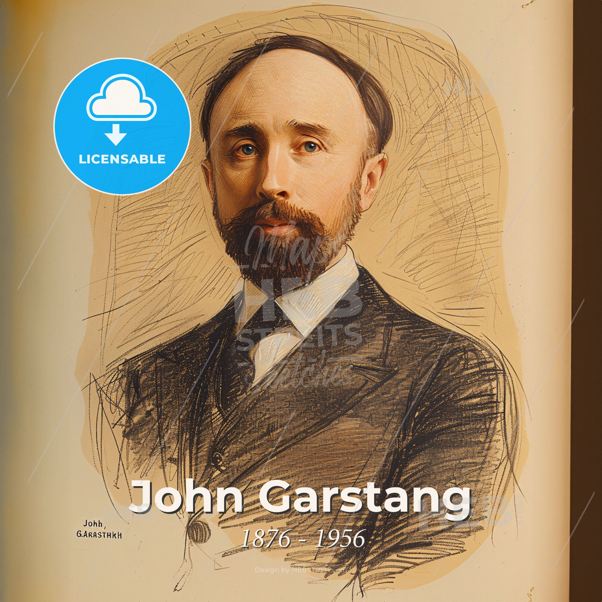 John Garstang, 1876 - 1956, British archaeologist - A Portrait Of A Man Print Template