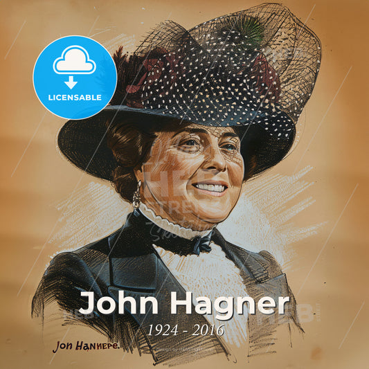 John Hagner, 1924 - 2016, American stuntman and makeup artist - A Woman Wearing A Hat Print Template