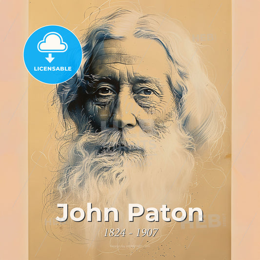John Paton, 1824 - 1907, Scottish missionary - A Portrait Of A Man With A Long Beard Print Template