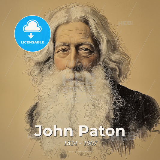 John Paton, 1824 - 1907, Scottish missionary - A Portrait Of A Man With A Long White Beard Print Template