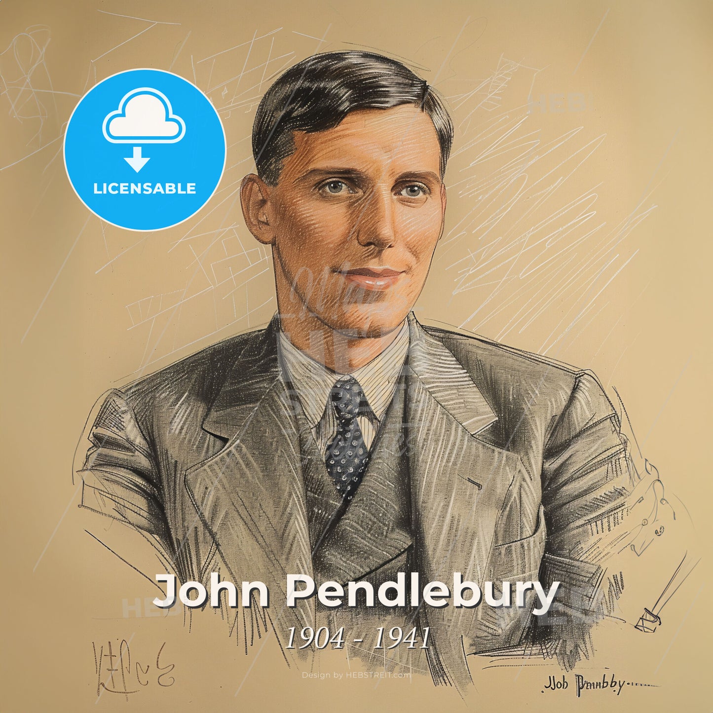 John Pendlebury, 1904 - 1941, British archaeologist - A Man In A Suit Print Template