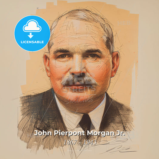 John Pierpont Morgan Jr., 1867 - 1943, American banker - A Man With A Mustache Print Template