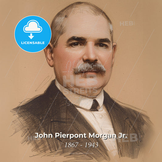John Pierpont Morgan Jr., 1867 - 1943, American banker - A Man With A Mustache Print Template
