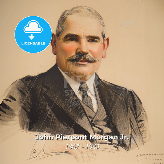 John Pierpont Morgan Jr., 1867 - 1943, American banker - A Man In A Suit Print Template