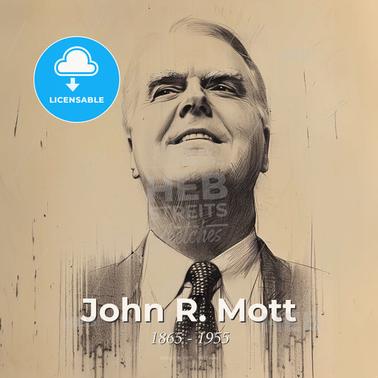 John R. Mott, 1865 - 1955, American evangelist and missionary - A Man In A Suit And Tie Print Template