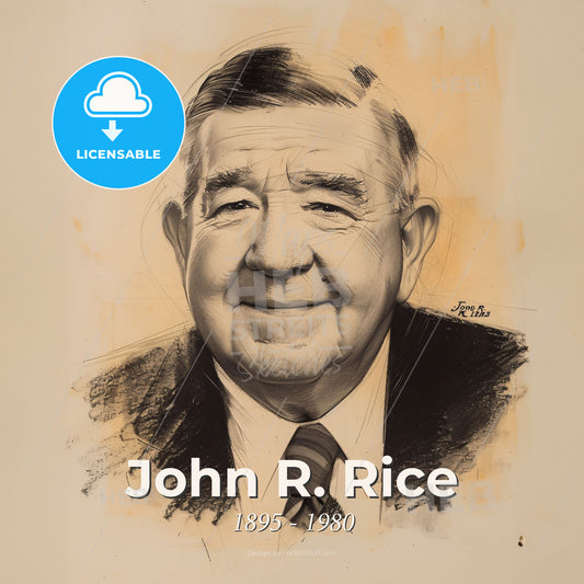 John R. Rice, 1895 - 1980, American evangelist - A Drawing Of A Man Print Template