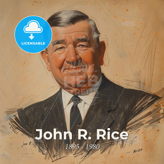 John R. Rice, 1895 - 1980, American evangelist - A Portrait Of A Man Print Template
