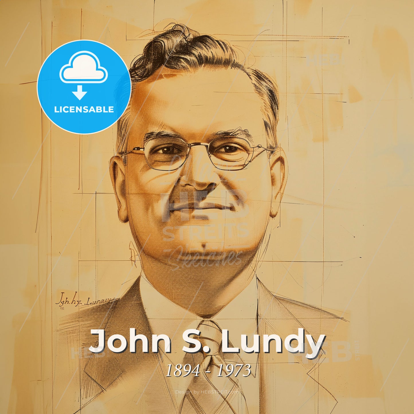 John S. Lundy, 1894 - 1973, American anesthesiologist - A Drawing Of A Man Print Template