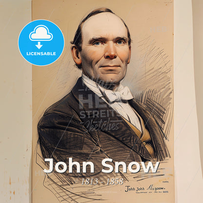 John Snow, 1813 - 1858, British physician - A Drawing Of A Man Print Template