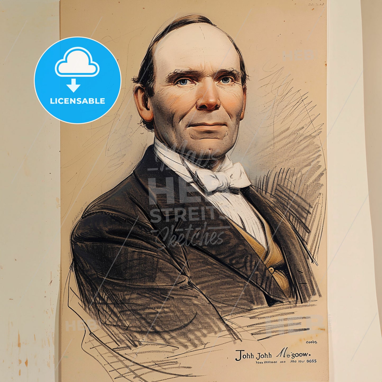 John Snow, 1813 - 1858, British physician - A Drawing Of A Man