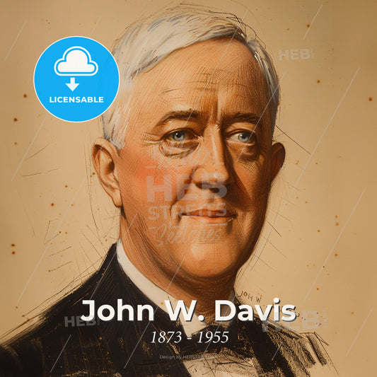 John W. Davis, 1873 - 1955, American lawyer and diplomat - A Portrait Of A Man Print Template