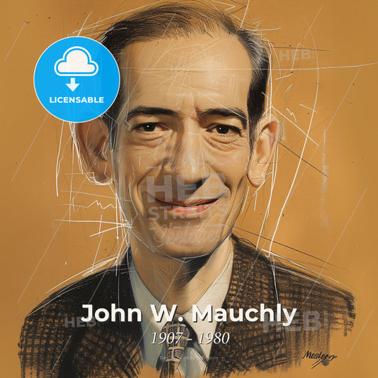 John W. Mauchly, 1907 - 1980, American physicist - A Man In A Suit And Tie Print Template