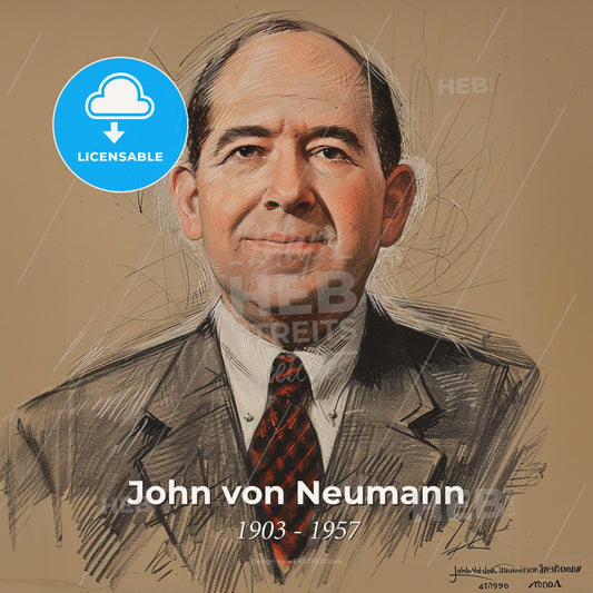 John von Neumann, 1903 - 1957, Hungarian-American mathematician - A Man In A Suit And Tie Print Template