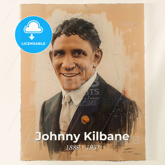 Johnny Kilbane, 1889 - 1957, American boxer - A Portrait Of A Man Print Template