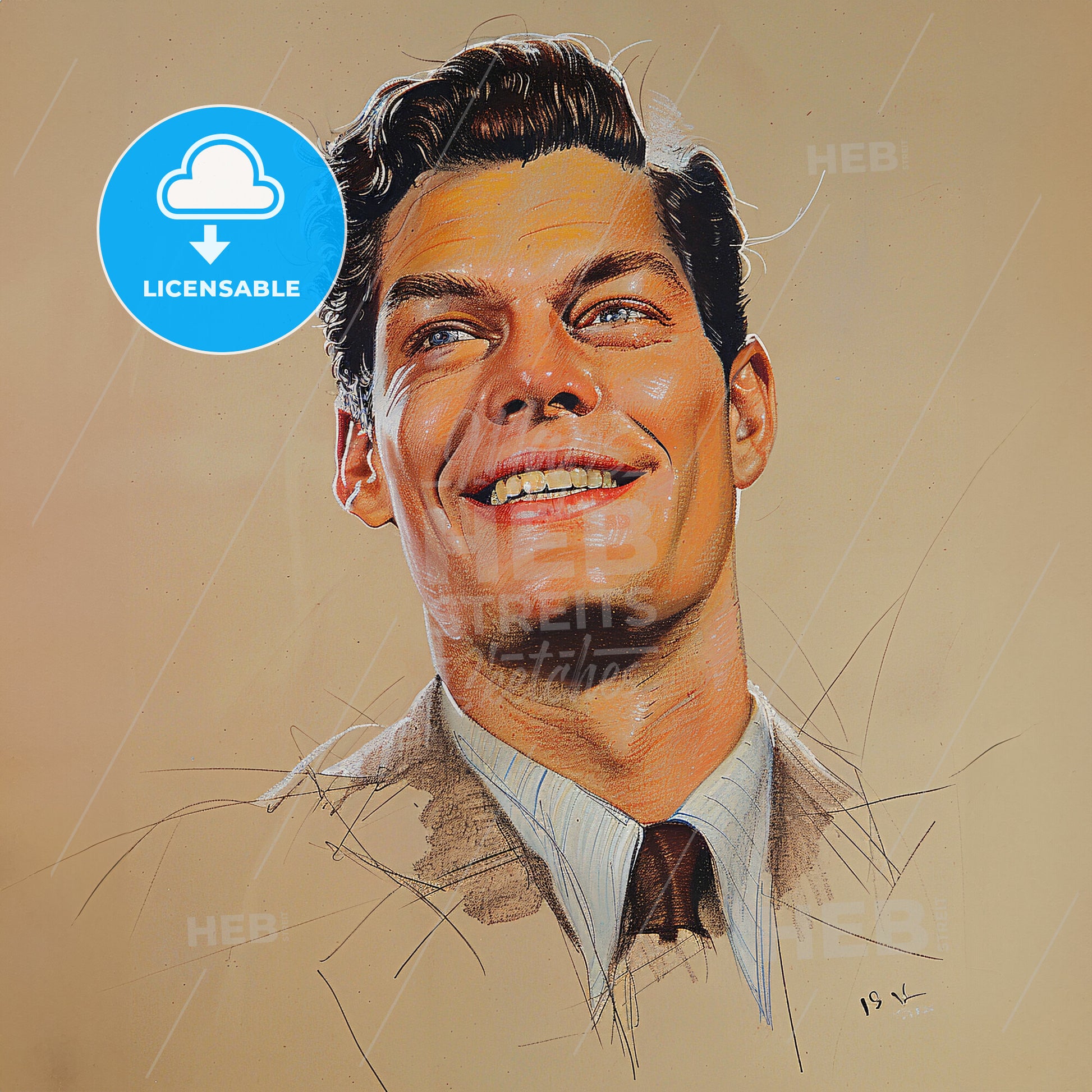 Johnny Weissmuller, 1904 - 1984, American swimmer and actor - A Man Smiling With A Tie