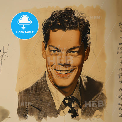 Johnny Weissmuller, 1904 - 1984, American swimmer and actor - A Man Smiling At The Camera