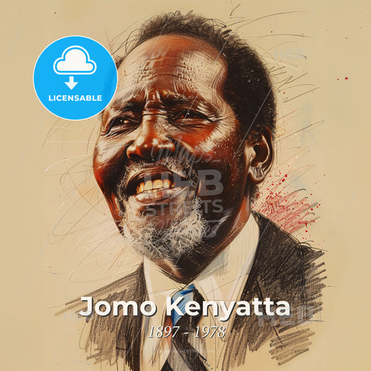 Jomo Kenyatta, 1897 - 1978, Kenyan independence leader - A Man In A Suit And Tie Print Template