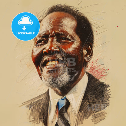 Jomo Kenyatta, 1897 - 1978, Kenyan independence leader - A Man In A Suit And Tie