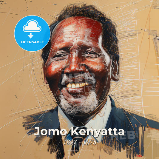 Jomo Kenyatta, 1897 - 1978, Kenyan independence leader - A Man In A Suit And Tie Print Template