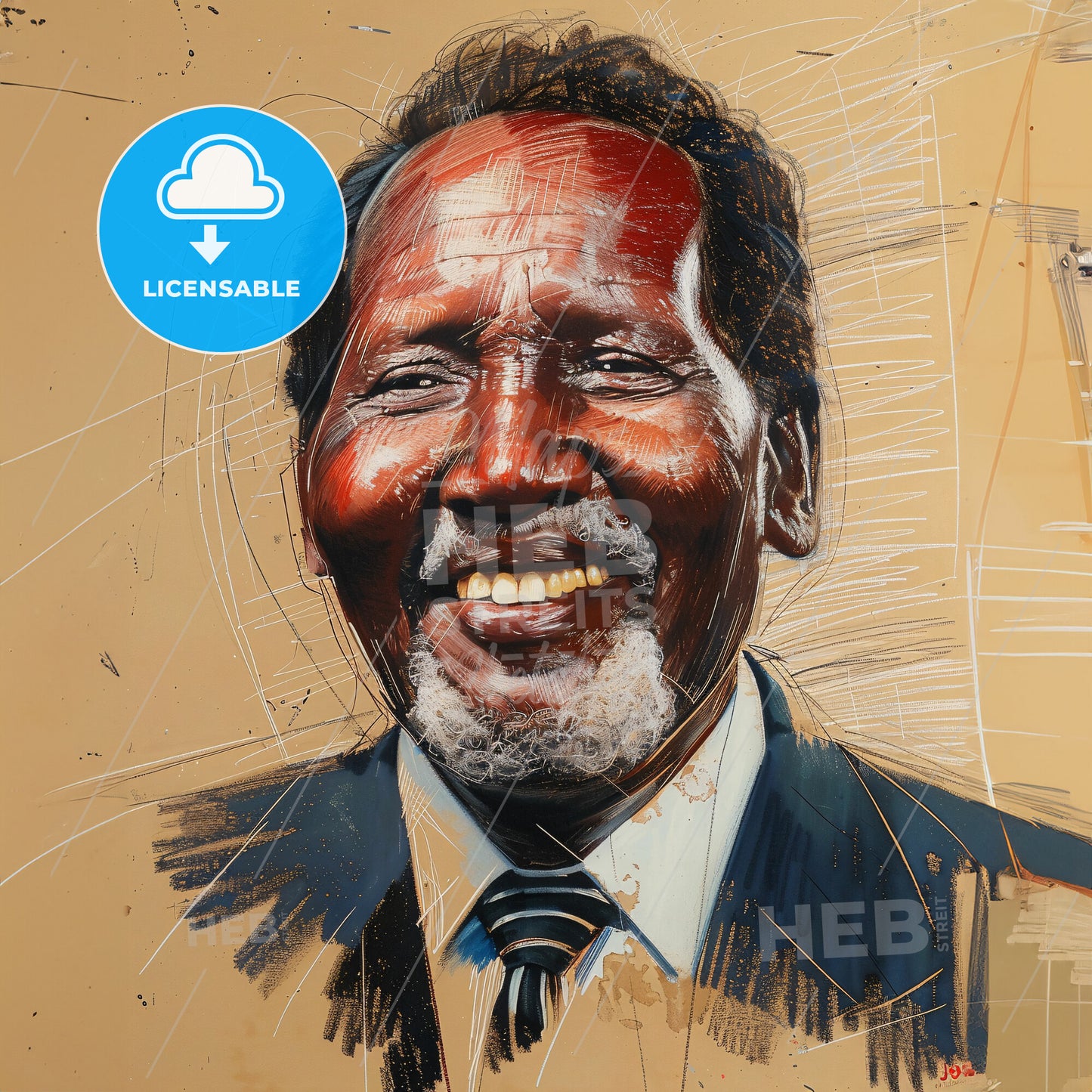 Jomo Kenyatta, 1897 - 1978, Kenyan independence leader - A Man In A Suit And Tie