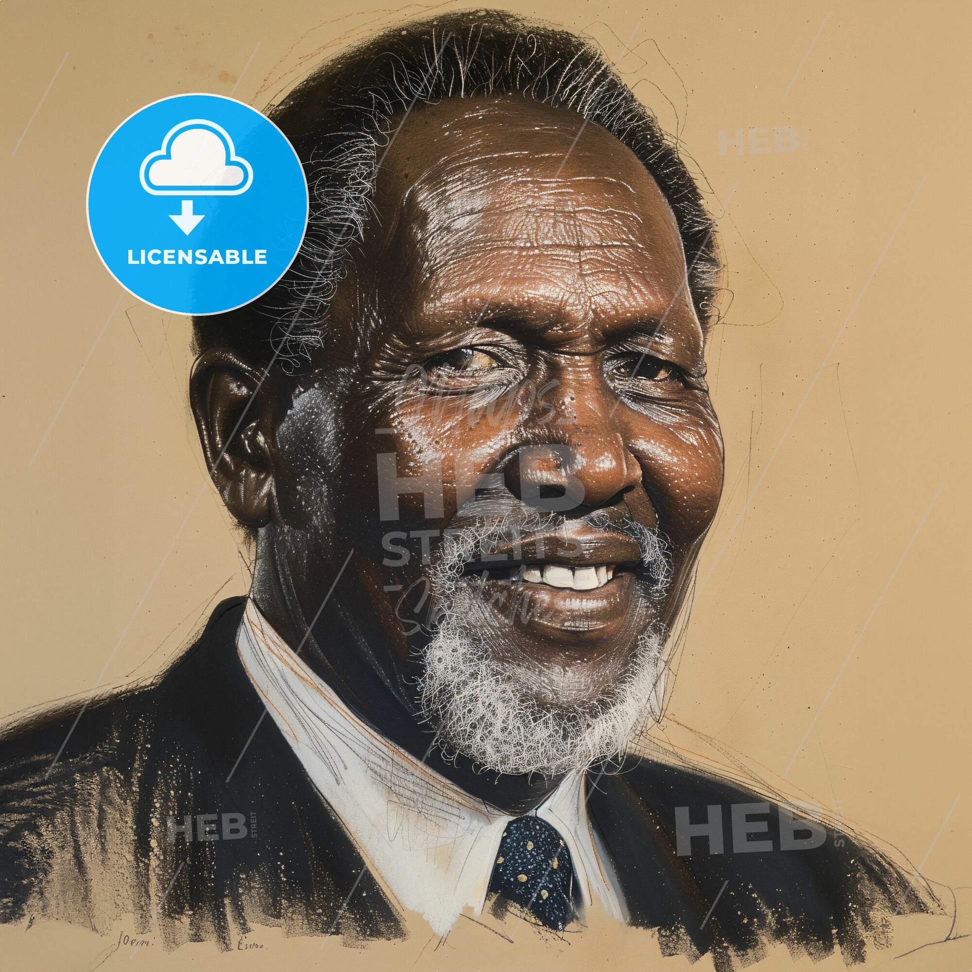 Jomo Kenyatta, 1897 - 1978, Kenyan independence leader - A Man In A Suit And Tie