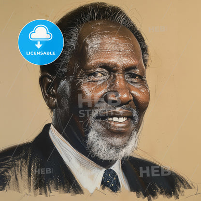 Jomo Kenyatta, 1897 - 1978, Kenyan independence leader - A Man In A Suit And Tie