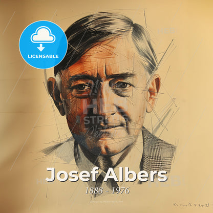 Josef Albers, 1888 - 1976, German-American painter - A Drawing Of A Man Print Template