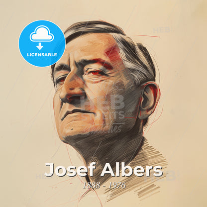 Josef Albers, 1888 - 1976, German-American painter - A Drawing Of A Man Print Template