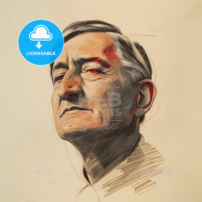 Josef Albers, 1888 - 1976, German-American painter - A Drawing Of A Man