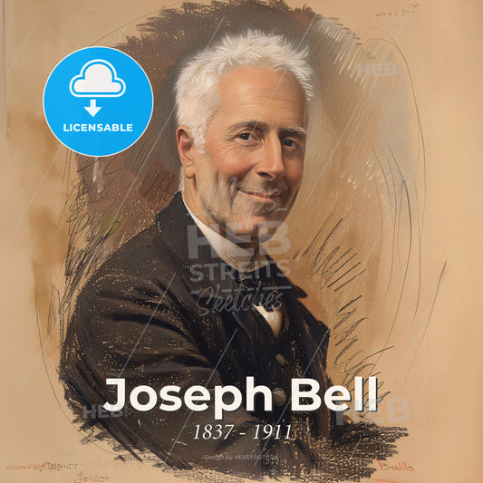 Joseph Bell, 1837 - 1911, Scottish surgeon - A Man With White Hair Print Template