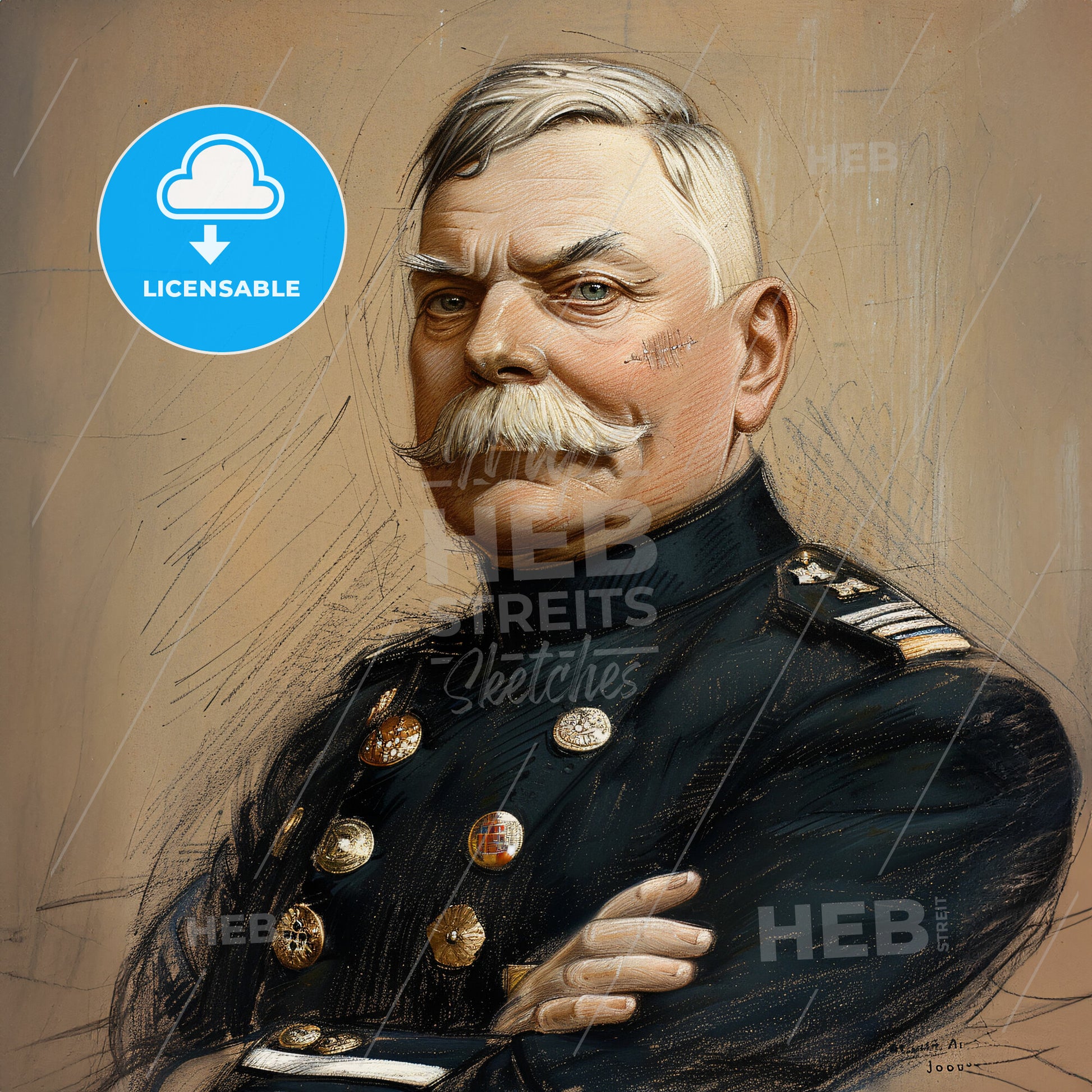 Joseph Joffre, 1852 - 1931, French General - A Man In A Uniform With His Arms Crossed